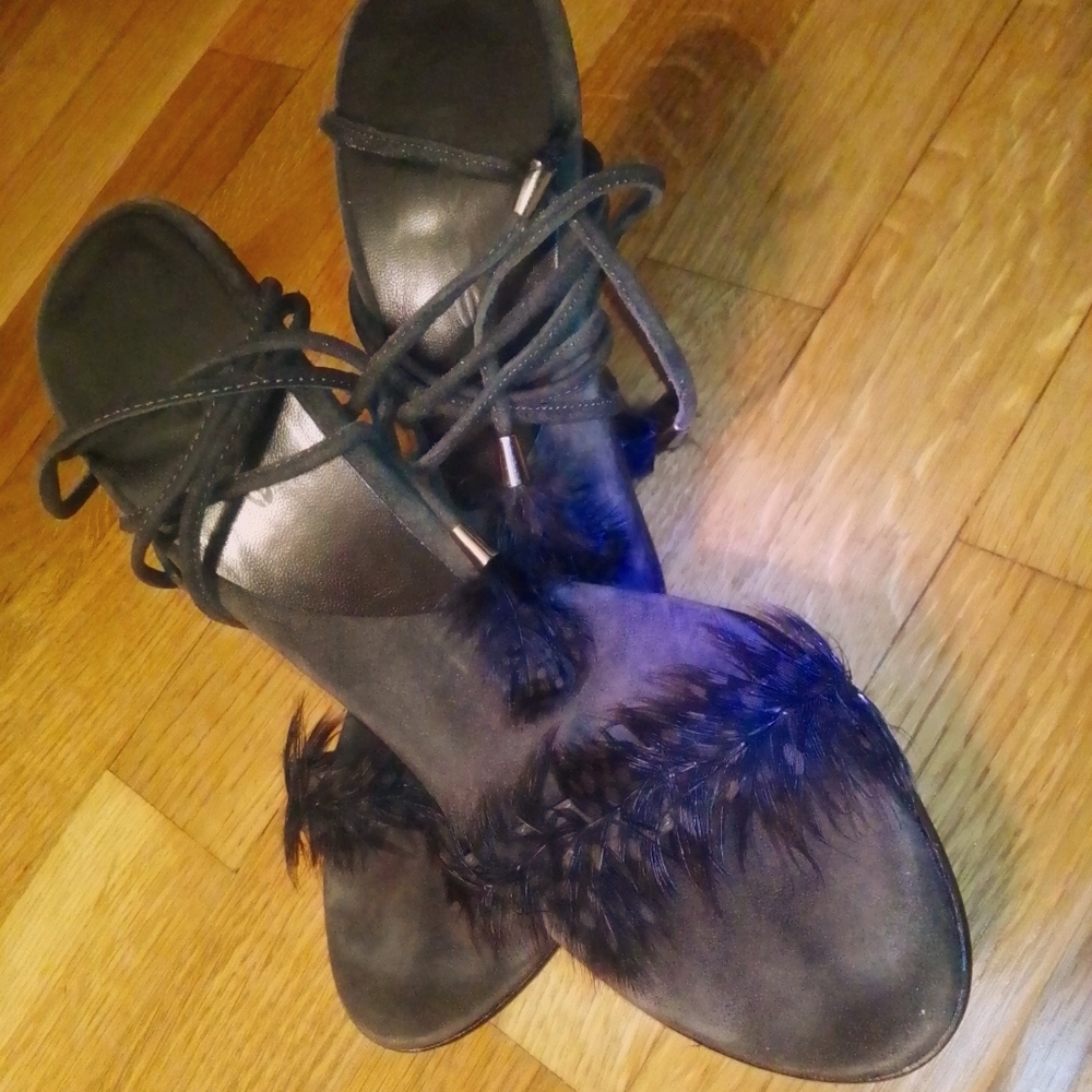 bebe Brown Lace Up Heels